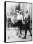 Boxers Marty Cutler and Jack Johnson Photograph-Lantern Press-Framed Stretched Canvas