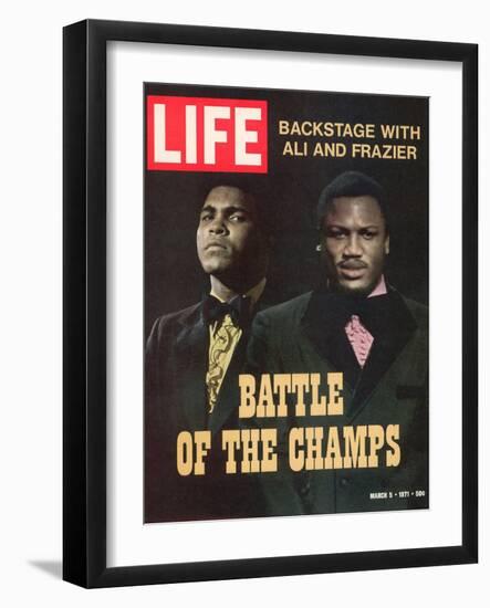 Boxers Muhammad Ali and Joe Frazier, March 5, 1971-John Shearer-Framed Photographic Print