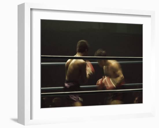 Boxers Seen from Between the Ropes-null-Framed Premium Photographic Print