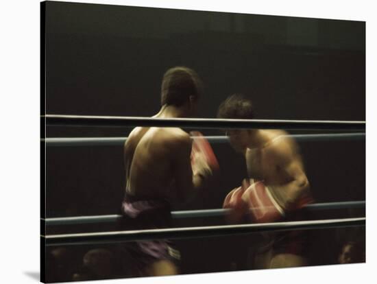 Boxers Seen from Between the Ropes-null-Stretched Canvas