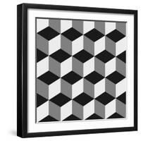 Boxes Illusion Copy-yobidaba-Framed Art Print