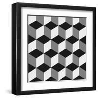 Boxes Illusion Copy-yobidaba-Framed Art Print