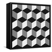 Boxes Illusion Copy-yobidaba-Framed Stretched Canvas