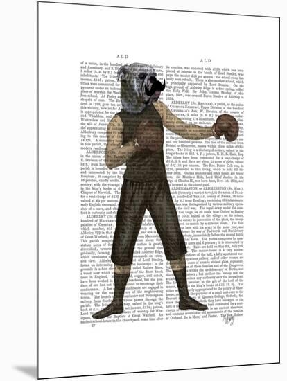 Boxing Bulldog Full-Fab Funky-Mounted Art Print