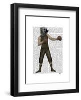 Boxing Bulldog Full-Fab Funky-Framed Art Print