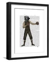 Boxing Bulldog Full-Fab Funky-Framed Art Print