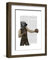 Boxing Bulldog Portrait-Fab Funky-Framed Art Print