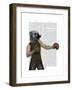 Boxing Bulldog Portrait-Fab Funky-Framed Art Print