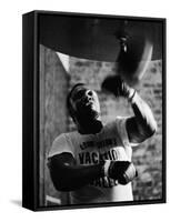 Boxing Champ Joe Frazier Working Out for His Scheduled Fight Against Muhammad Ali-John Shearer-Framed Stretched Canvas