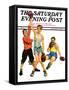 "Boxing Champ," Saturday Evening Post Cover, January 9, 1937-Monte Crews-Framed Stretched Canvas