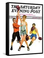 "Boxing Champ," Saturday Evening Post Cover, January 9, 1937-Monte Crews-Framed Stretched Canvas