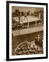 Boxing Competition Aboard a Warship, with the Crew of Second Ship as Additional Spectators, 1914-19-null-Framed Premium Giclee Print