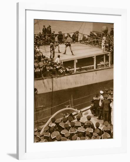 Boxing Competition Aboard a Warship, with the Crew of Second Ship as Additional Spectators, 1914-19-null-Framed Giclee Print