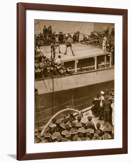 Boxing Competition Aboard a Warship, with the Crew of Second Ship as Additional Spectators, 1914-19-null-Framed Giclee Print