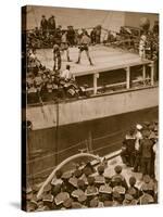 Boxing Competition Aboard a Warship, with the Crew of Second Ship as Additional Spectators, 1914-19-null-Stretched Canvas