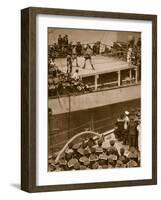 Boxing Competition Aboard a Warship, with the Crew of Second Ship as Additional Spectators, 1914-19-null-Framed Giclee Print