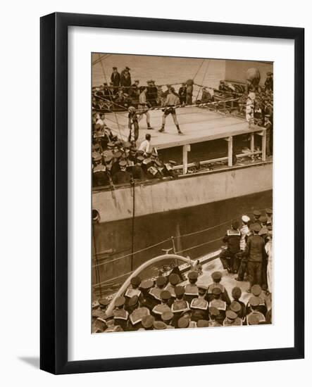 Boxing Competition Aboard a Warship, with the Crew of Second Ship as Additional Spectators, 1914-19-null-Framed Giclee Print