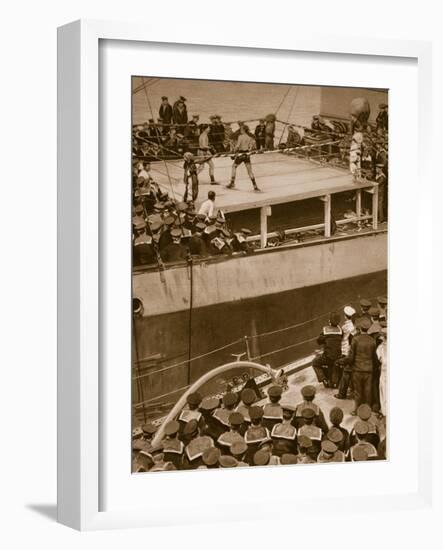 Boxing Competition Aboard a Warship, with the Crew of Second Ship as Additional Spectators, 1914-19-null-Framed Giclee Print