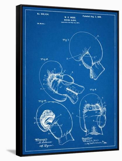 Boxing Glove Patent 1898-null-Framed Stretched Canvas