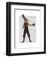 Boxing Hare-Fab Funky-Framed Art Print