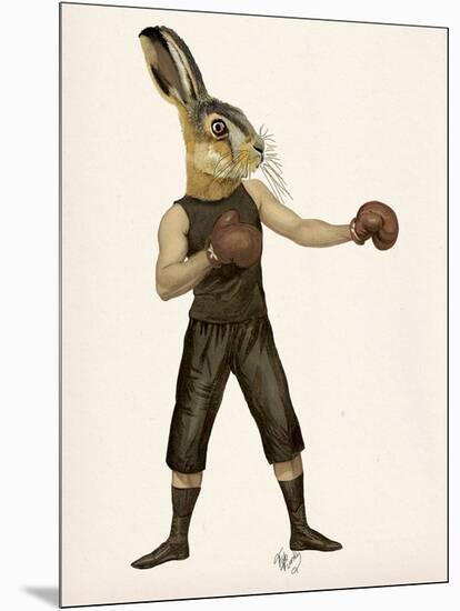 Boxing Hare-Fab Funky-Mounted Art Print