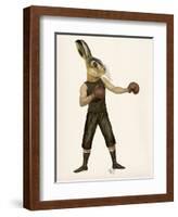 Boxing Hare-Fab Funky-Framed Art Print