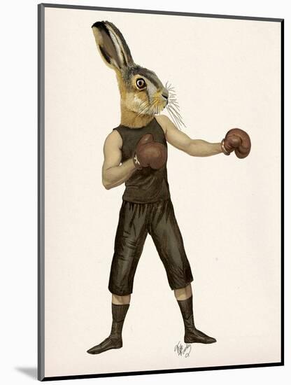 Boxing Hare-Fab Funky-Mounted Art Print