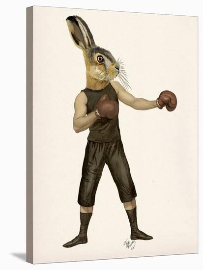 Boxing Hare-Fab Funky-Stretched Canvas