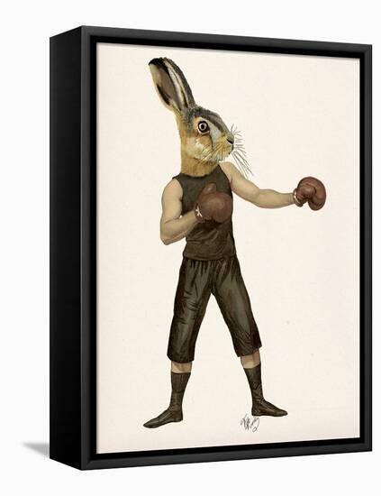 Boxing Hare-Fab Funky-Framed Stretched Canvas