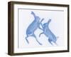 Boxing Hares  2017  (digital)-Sarah Hough-Framed Giclee Print