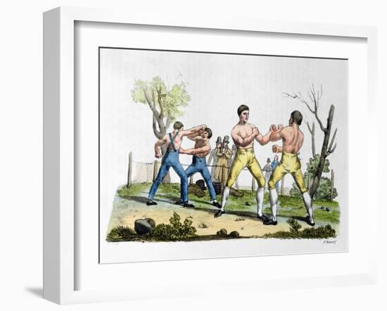 Boxing in England, Illustration from "Costume Antico E Moderno"-Vittorio Raineri-Framed Giclee Print