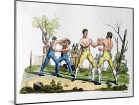 Boxing in England, Illustration from "Costume Antico E Moderno"-Vittorio Raineri-Mounted Giclee Print