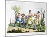 Boxing in England, Illustration from "Costume Antico E Moderno"-Vittorio Raineri-Mounted Giclee Print