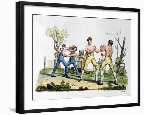 Boxing in England, Illustration from "Costume Antico E Moderno"-Vittorio Raineri-Framed Giclee Print