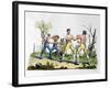 Boxing in England, Illustration from "Costume Antico E Moderno"-Vittorio Raineri-Framed Giclee Print