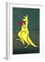 Boxing Kangaroo Painted-Cahir Davitt-Framed Photographic Print