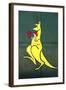 Boxing Kangaroo Painted-Cahir Davitt-Framed Photographic Print