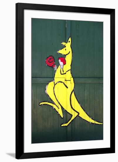 Boxing Kangaroo Painted-Cahir Davitt-Framed Photographic Print