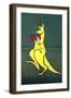 Boxing Kangaroo Painted-Cahir Davitt-Framed Premium Photographic Print