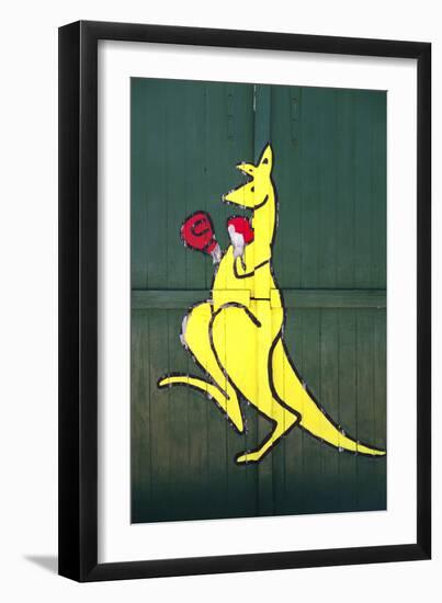 Boxing Kangaroo Painted-Cahir Davitt-Framed Premium Photographic Print