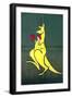 Boxing Kangaroo Painted-Cahir Davitt-Framed Premium Photographic Print