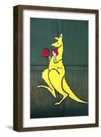 Boxing Kangaroo Painted-Cahir Davitt-Framed Photographic Print