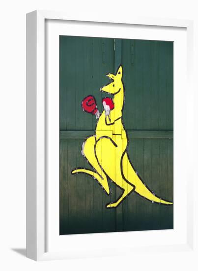 Boxing Kangaroo Painted-Cahir Davitt-Framed Photographic Print