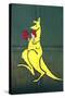 Boxing Kangaroo Painted-Cahir Davitt-Stretched Canvas