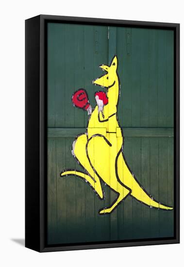 Boxing Kangaroo Painted-Cahir Davitt-Framed Stretched Canvas