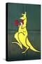 Boxing Kangaroo Painted-Cahir Davitt-Stretched Canvas