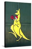 Boxing Kangaroo Painted-Cahir Davitt-Stretched Canvas