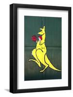 Boxing Kangaroo Painted-Cahir Davitt-Framed Photographic Print