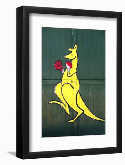 Boxing Kangaroo Painted-Cahir Davitt-Framed Photographic Print