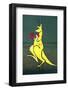 Boxing Kangaroo Painted-Cahir Davitt-Framed Photographic Print